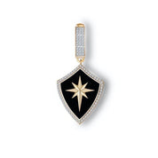 Siyah Mineli Kalkan Kolye Ucu Charm