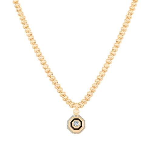 Siyah Mineli Tasarım Kolye