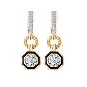 Siyah Mineli Tektaş Küpe