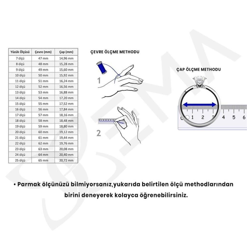 Siyah Mineli Yıldız Yüzük - Tufanlar Kuyumculuk