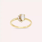 Dear 0.59 CT Oval Kesim Pırlanta Taşlı Sarı Altın Yüzük