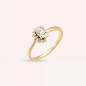 Sofia 0.59 CT Oval Kesim Pırlanta Taşlı Sarı Altın Yüzük