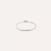 Solo 0.05 CT Baget Pırlanta Taşlı Beyaz Altın Yüzük