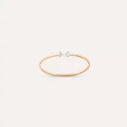 Solid 0.05 CT Baget Pırlanta Taşlı Rose Altın Yüzük