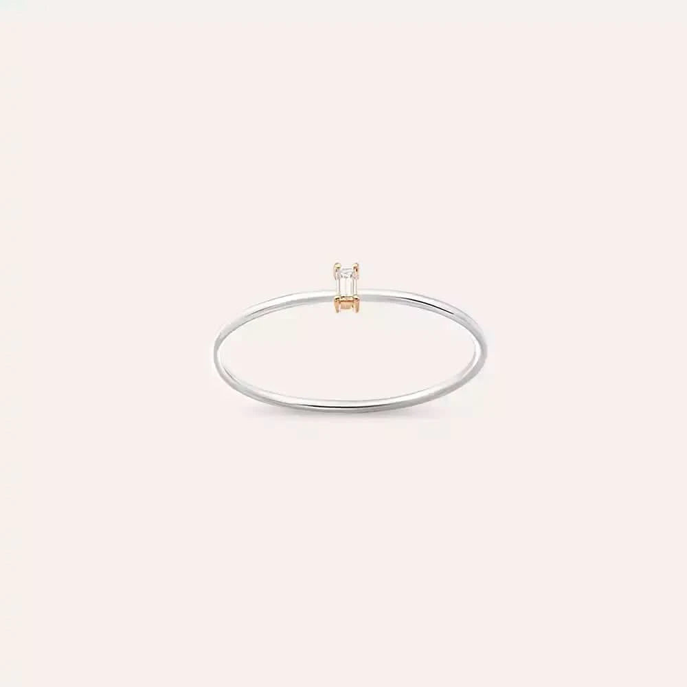 Solid 0.05 CT Baget Pırlanta Taşlı Yüzük