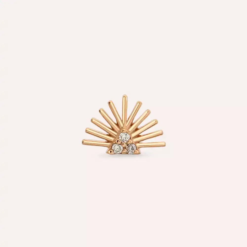Solis Pırlanta Taşlı Rose Altın Piercing