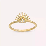 Solis Pırlanta Taşlı Sarı Altın Yüzük