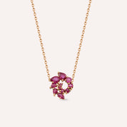 Sophia 0.75 CT Yakut Taşlı Rose Altın Kolye
