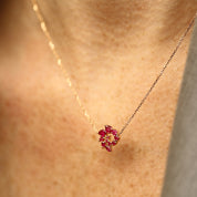 Sophia 0.75 CT Yakut Taşlı Rose Altın Kolye