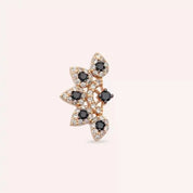 Sparkle Siyah Pırlanta Taşlı Rose Altın Piercing
