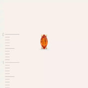 Spice Markiz Kesim Orange Safir Taşlı Rose Altın Tek Küpe