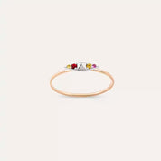 Peak 0.07 CT Multicolor Safir Taşlı Rose Altın Yüzük