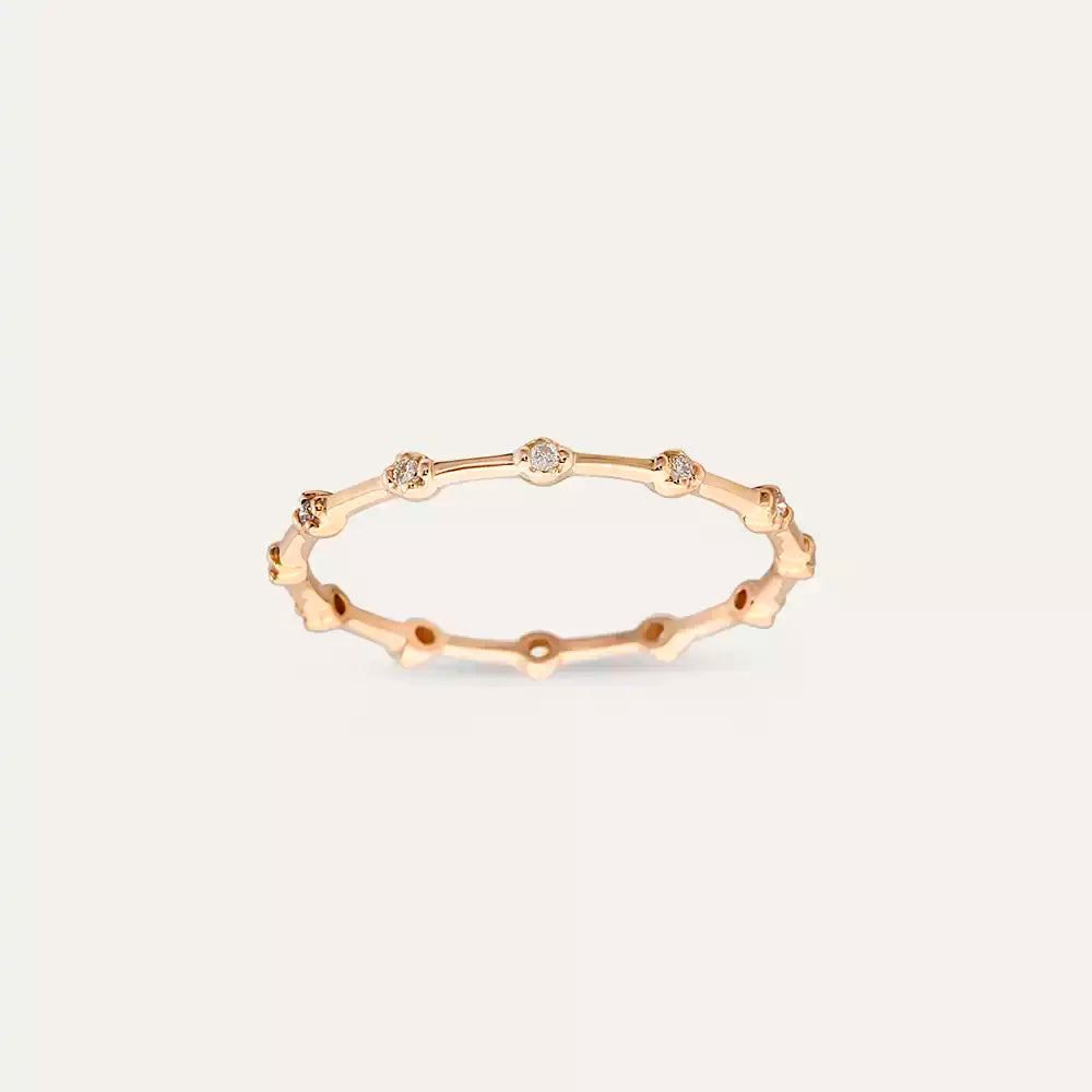 Twig 0.07 CT Pırlanta Taşlı Rose Altın Yüzük