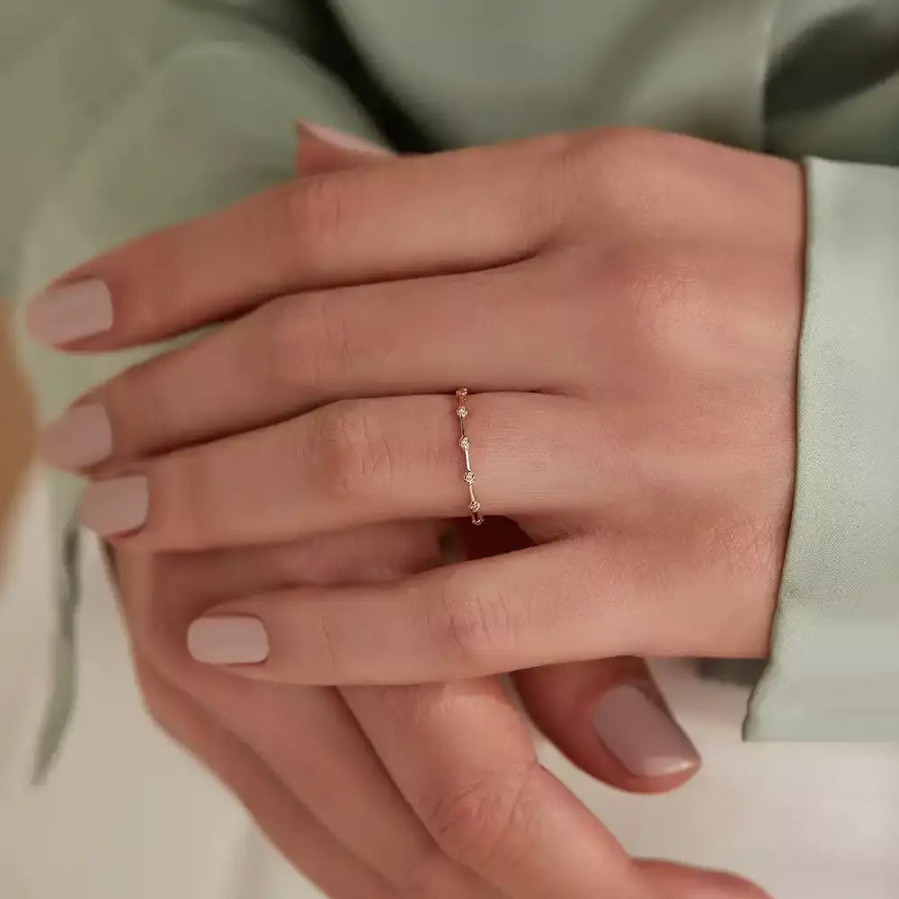 Twig 0.07 CT Pırlanta Taşlı Rose Altın Yüzük