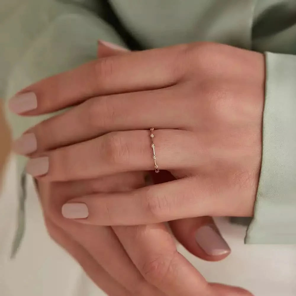 Sprit 0.07 CT Pırlanta Taşlı Rose Altın Yüzük