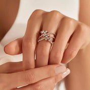 Startrack Baget Pırlanta Taşlı Rose Altın Yüzük