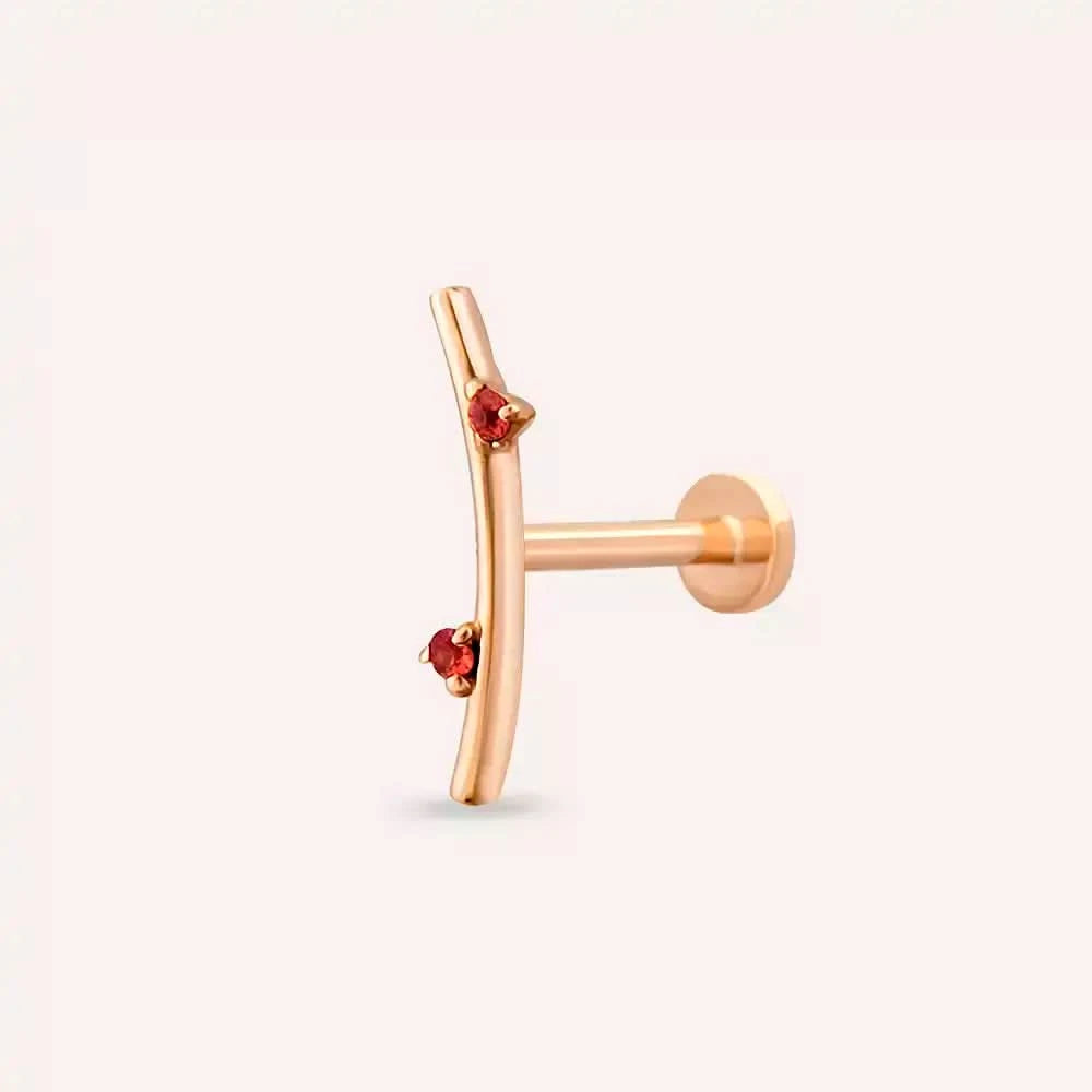 Steep Orange Safir Taşlı Rose Altın Piercing