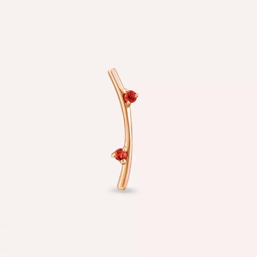 Steep Orange Safir Taşlı Rose Altın Piercing
