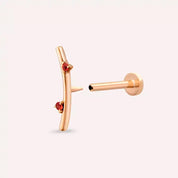 Steep Orange Safir Taşlı Rose Altın Piercing
