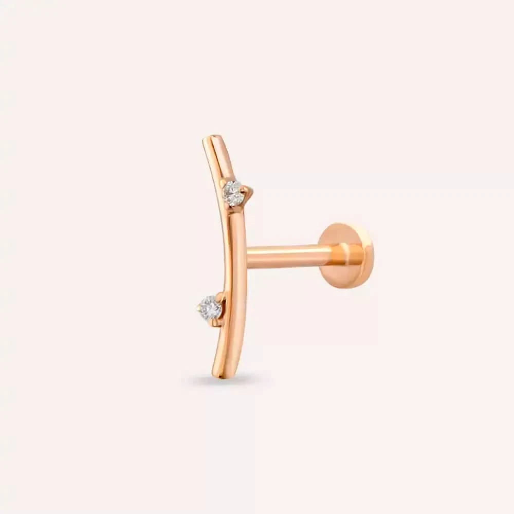 Steep Pırlanta Taşlı Rose Altın Piercing