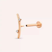 Steep Pırlanta Taşlı Rose Altın Piercing