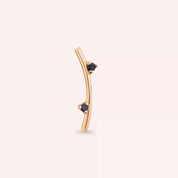 Steep Siyah Pırlanta Taşlı Rose Altın Piercing