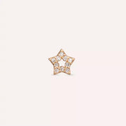 Stella Pırlanta Taşlı Rose Altın Piercing