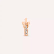 Stub Pırlanta Taşlı Rose Altın Piercing