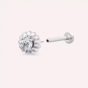 Soleil Pırlanta Taşlı Beyaz Altın Piercing
