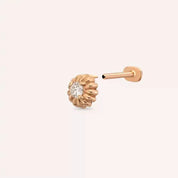 Sunflower Pırlanta Taşlı Rose Altın Piercing