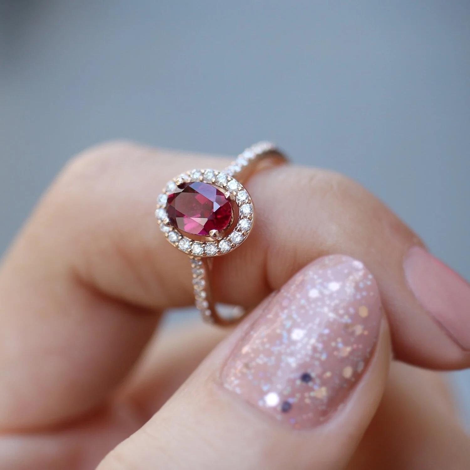 Tasarım Oval Turmalin & Pırlanta Yüzük