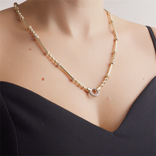 Taşlı Dorikalı Silindir Kolye