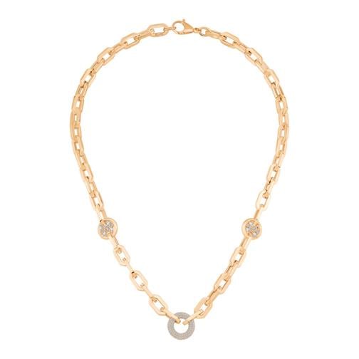 Taşlı Halka Detaylı Geometrik Kolye