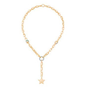 Taşlı Halka Yıldız Kolye