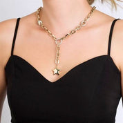 Taşlı Halka Yıldız Kolye