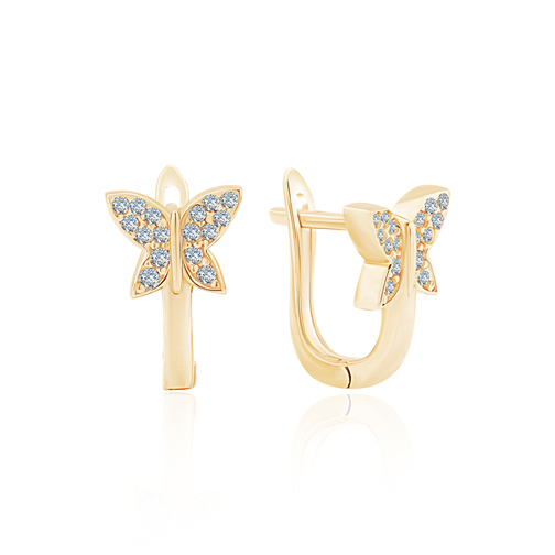 Taşlı Kelebek Çocuk Küpe