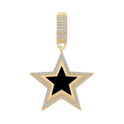 Taşlı Siyah Yıldız Kolye Ucu Charm