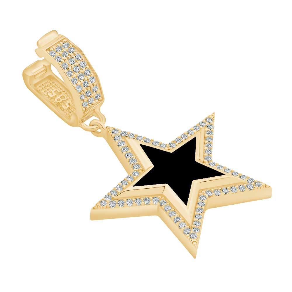 Taşlı Siyah Yıldız Kolye Ucu Charm