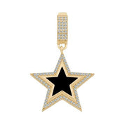 Taşlı Siyah Yıldız Kolye Ucu Charm