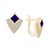 Taşlı Üçgen Formlu Küpe