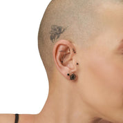 Renkli Taşlı Damla Altın Piercing