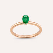 Theia 0.41 CT Zümrüt Taşlı Rose Altın Yüzük