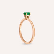 Theia 0.41 CT Zümrüt Taşlı Rose Altın Yüzük