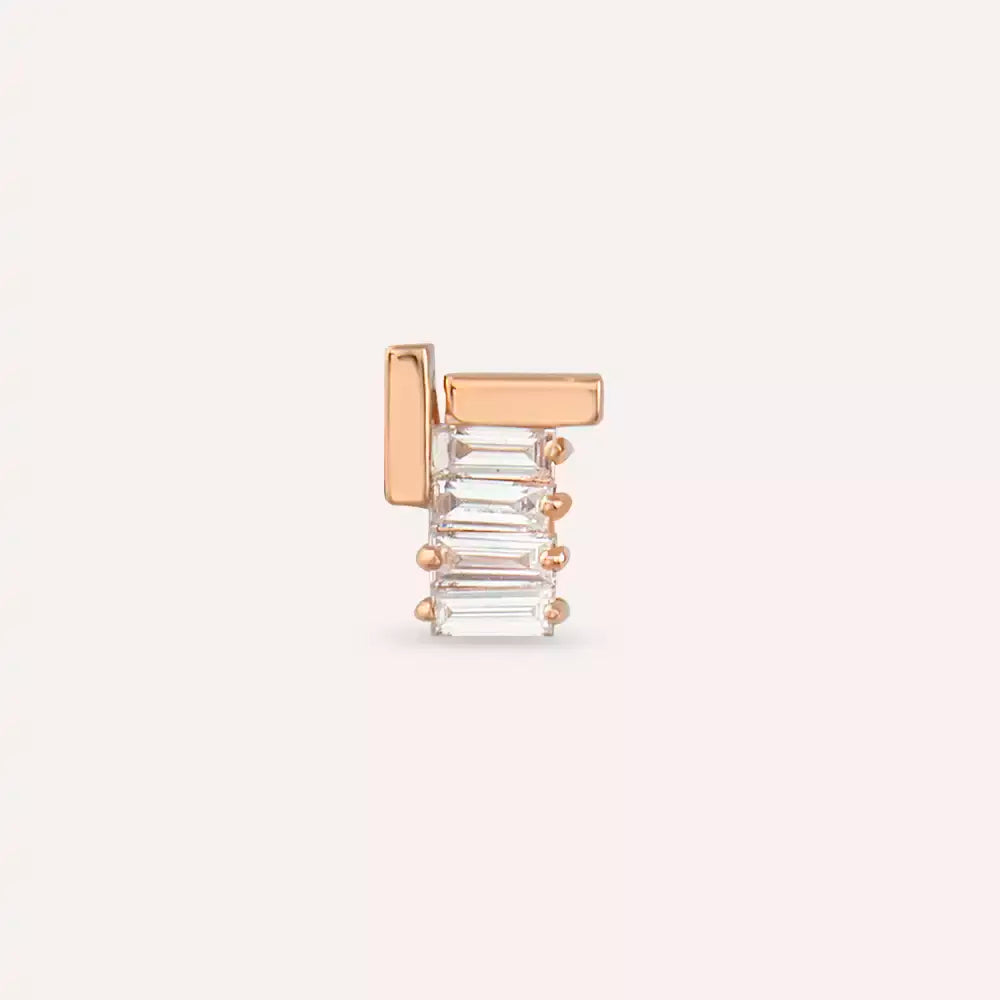 Tight Pırlanta Taşlı Rose Altın Piercing