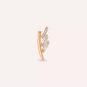 Traverse Pırlanta Taşlı Rose Altın Piercing