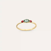 Tria 0.45 CT Green Safir ve Red Safir Taşlı Yüzük