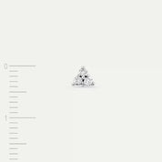 Triangle Pırlanta Taşlı Beyaz Altın Tek Küpe