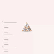 Triangle Pırlanta Taşlı Rose Altın Mini Tek Küpe