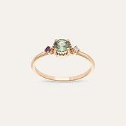 Trine 0.72 CT Multicolor Safir Taşlı Rose Altın Yüzük