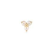 Üç Top İnci Taşlı Altın Tragus Piercing